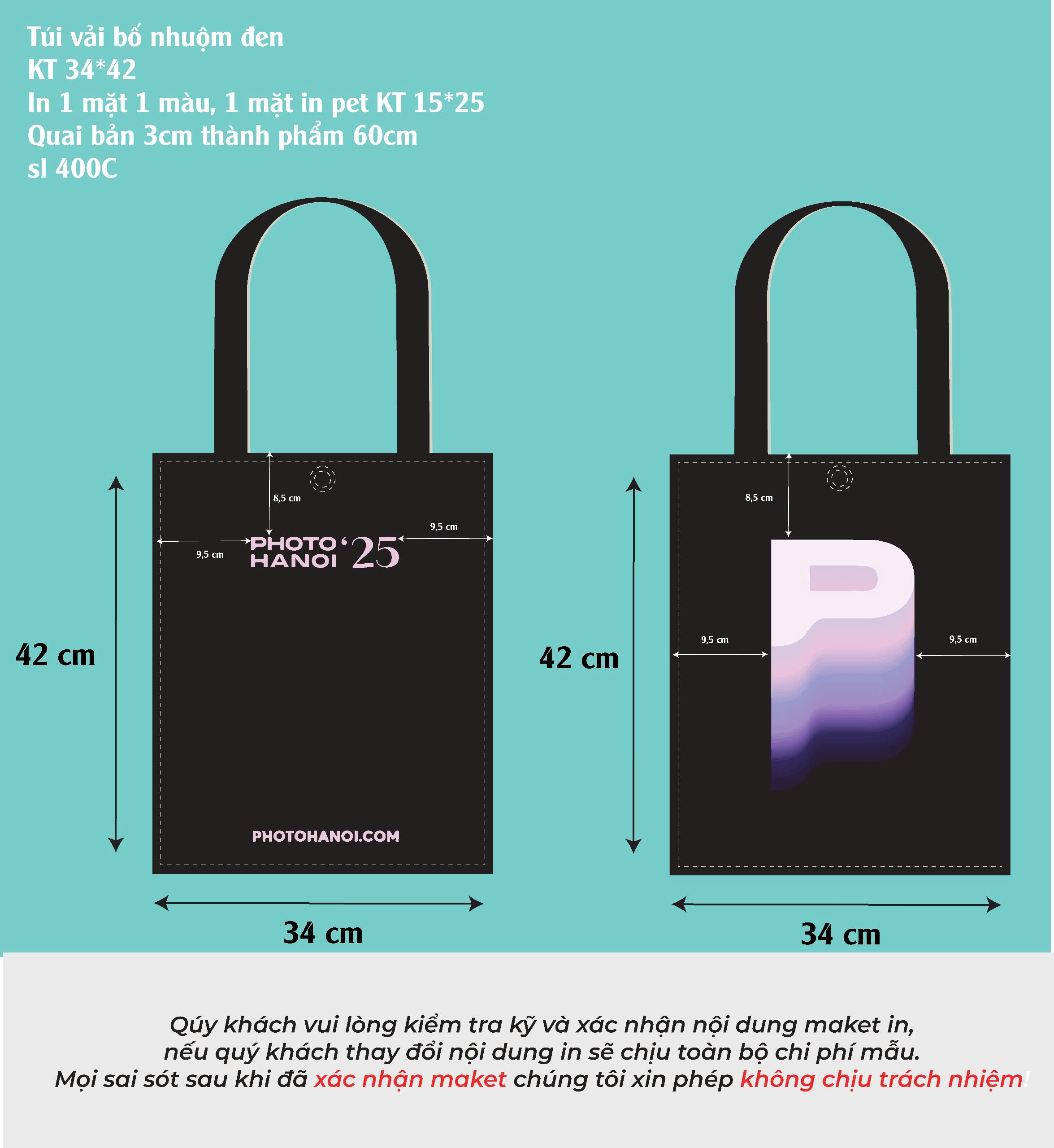 thông tin kĩ thuật túi vải bố