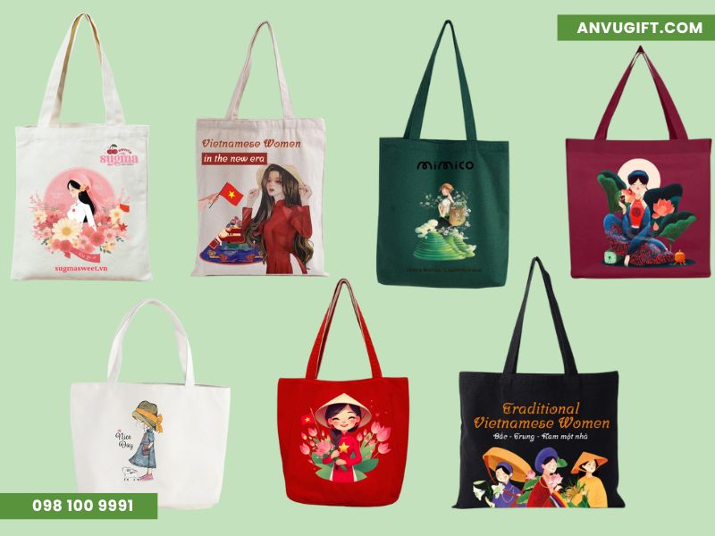 Một số mẫu quà tặng túi vải 20/10 - Thiết kế và sản xuất bởi Anvugift Một số mẫu quà tặng túi vải 20/10 - Thiết kế và sản xuất bởi Anvugift