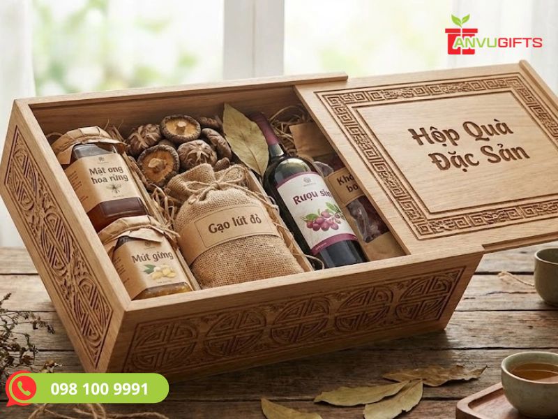 Hộp quà đặc sản - Set quà Tết cao cấp với các món đặc sản, giá trị cao Hộp quà đặc sản - Set quà Tết cao cấp với các món đặc sản, giá trị cao